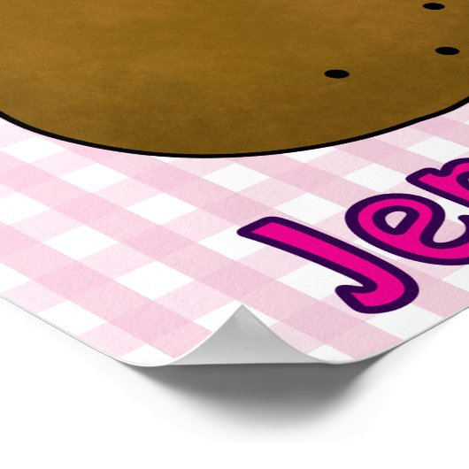 かわいいハッピーポテトピンクジンガムカスタム ポスター (角)