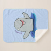 かわいいハッピーポルノの漫画イラストレーション シェルパブランケット (正面(横))