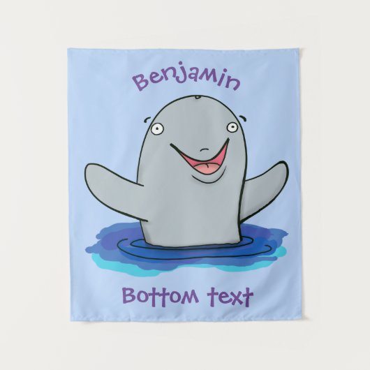 かわいいハッピーポルノの漫画イラストレーション タペストリー (正面)