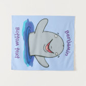 かわいいハッピーポルノの漫画イラストレーション タペストリー (正面(横))