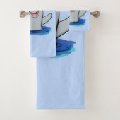 かわいいハッピーポルノの漫画イラストレーション バスタオルセット (インサイチュ)