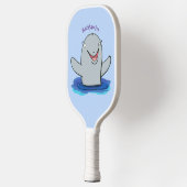 かわいいハッピーポルノの漫画イラストレーション ピックルボールラケット (左)