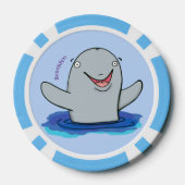 かわいいハッピーポルノの漫画イラストレーション ポーカーチップ (裏面)