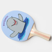 かわいいハッピーポルノの漫画イラストレーション 卓球ラケット (横)