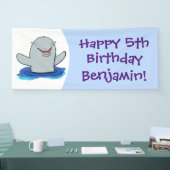 かわいいハッピーポルノの漫画イラストレーション 横断幕 (トレードショー)