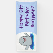 かわいいハッピーポルノの漫画イラストレーション 横断幕 (縦)