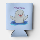 かわいいハッピーポルノの漫画イラストレーション 缶クーラー (正面)