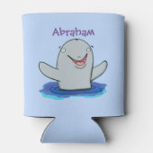 かわいいハッピーポルノの漫画イラストレーション 缶クーラー (裏面)