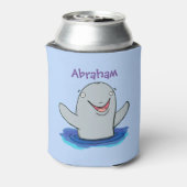 かわいいハッピーポルノの漫画イラストレーション 缶クーラー (缶裏面)