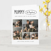 かわいいハッピーマザーの日の写真折り返し挨拶 カード (黄色い花)