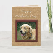 かわいいハッピーマザーズと父親の日と犬の写真 カード (正面)