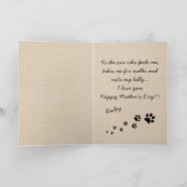 かわいいハッピーマザーズと父親の日と犬の写真 カード (内部)