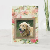 かわいいハッピーマザーズと父親の日と犬の写真 カード (正面)