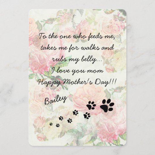 かわいいハッピーマザーズと父親の日と犬の写真 シーズンカード (裏面)