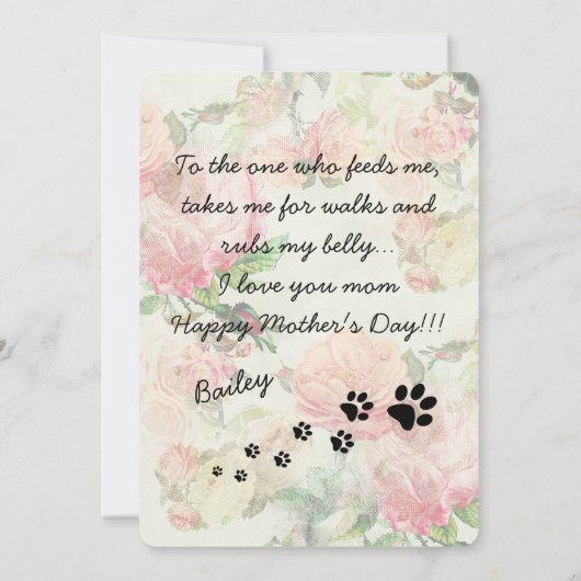 かわいいハッピーマザーズと父親の日と犬の写真 シーズンカード (裏面)