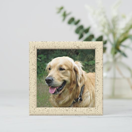 かわいいハッピーマザーズと父親の日と犬の写真 案内状 (スタンド正面)