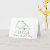 かわいいハッピーマザーデイエレファントカード カード (黄色い花)