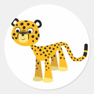 かわいいハッピーマンガのチータステッカー ラウンドシール