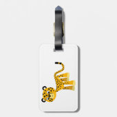 かわいいハッピーマンガのチーター荷物タグ ラゲッジタグ (裏面縦)