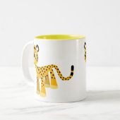 かわいいハッピーマンガのチートマグ ツートーンマグカップ (正面左)