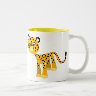 かわいいハッピーマンガのチートマグ ツートーンマグカップ