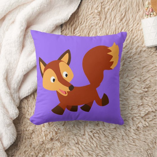 かわいいハッピーマンガキツネ枕 クッション (ブランケット)