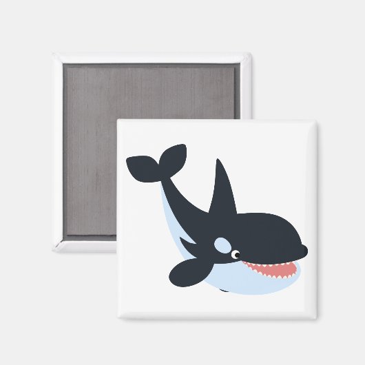 かわいいハッピーマンガキラーのホエールマグネット マグネット (正面/裏面)