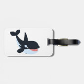 かわいいハッピーマンガキラークジラの荷物タグ ラゲッジタグ (裏面横)