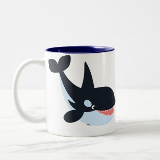 かわいいハッピーマンガキラーホエールマグ ツートーンマグカップ