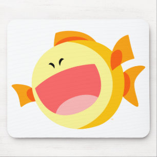 かわいいハッピーマンガフィッシュマウスパッド マウスパッド