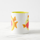 かわいいハッピーマンガフィッシュマグカップ ツートーンマグカップ (中央)