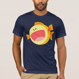 かわいいハッピーマンガフィッシュTシャツ Tシャツ