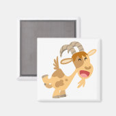 かわいいハッピーマンガヤギのマグネット マグネット (正面/裏面)