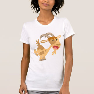 かわいいハッピーマンガヤギの女性Tシャツ Tシャツ