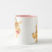 かわいいハッピーマンガヤギマウスパッド ツートーンマグカップ (中央)