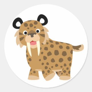 かわいいハッピーマンガ・スミロドンのステッカー ラウンドシール
