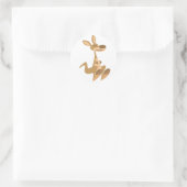 かわいいハッピーマンガKangarooステッカー ラウンドシール (バッグ)