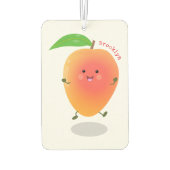かわいいハッピーマンゴー漫画イラストレーション カーエアーフレッシュナー (裏面)