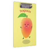 かわいいハッピーマンゴー黄色の漫画イラストレーション クリップボード (右)