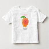 かわいいハッピーマンゴー黄色の漫画イラストレーション トドラーTシャツ (正面)
