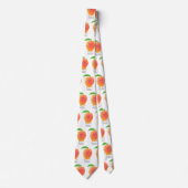 かわいいハッピーマンゴー黄色の漫画イラストレーション ネクタイ (正面)