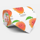 かわいいハッピーマンゴー黄色の漫画イラストレーション ネクタイ (ロール)