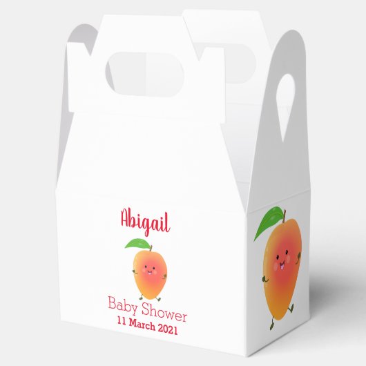 かわいいハッピーマンゴー黄色の漫画イラストレーション フェイバーボックス (オープン)