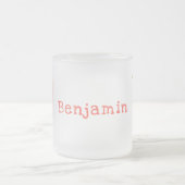 かわいいハッピーマンゴー黄色の漫画イラストレーション フロストグラスマグカップ (中央)