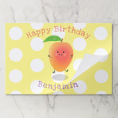 かわいいハッピーマンゴー黄色の漫画イラストレーション ペーパーパッド (折り畳み)