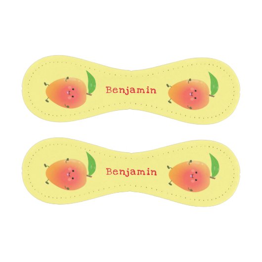 かわいいハッピーマンゴー黄色の漫画イラストレーション 野球ボール (パネル)