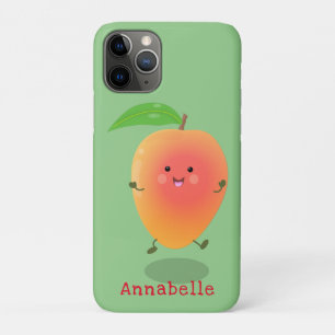 かわいいハッピーマンゴー黄色の漫画イラストレーション iPhone 11 PROケース