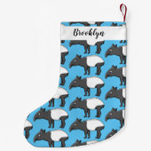 かわいいハッピーマンタピールイラストレーション スモールクリスマスストッキング (裏面)