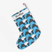 かわいいハッピーマンタピールイラストレーション スモールクリスマスストッキング (裏面 (吊り時))