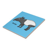 かわいいハッピーマンタピールイラストレーション タイル (側面)